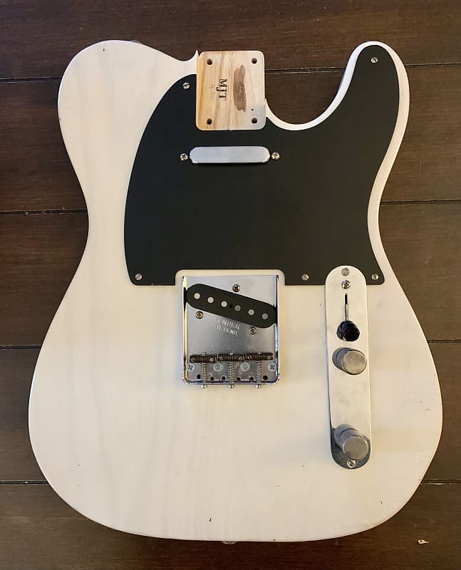 Mjt Tele Esquire Body With Pickups Hardware Blonde White Reverb