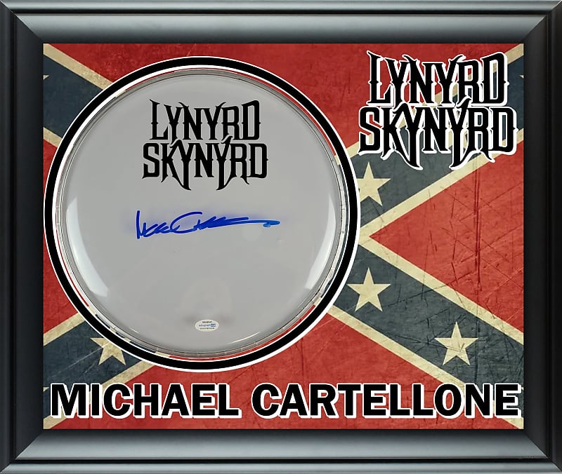 Lynyrd Skynyrd Michael Cartellone Signed Custom Framed Drum Reverb