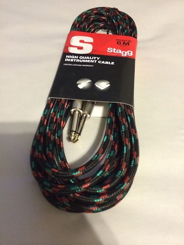 Stagg Sgc Vtbl Ft Tweed Instrument Cable Black Reverb