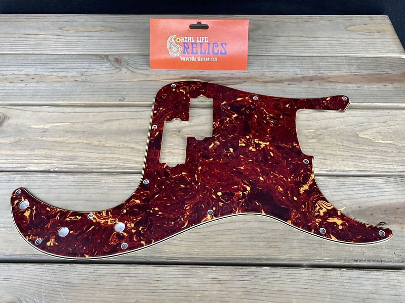 Real Life Relics Aged Precision P Bass Pickguard Red Reverb