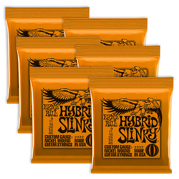 6 Sets Ernie Ball Hybrid Slinky Electric Strings 2222 Reverb