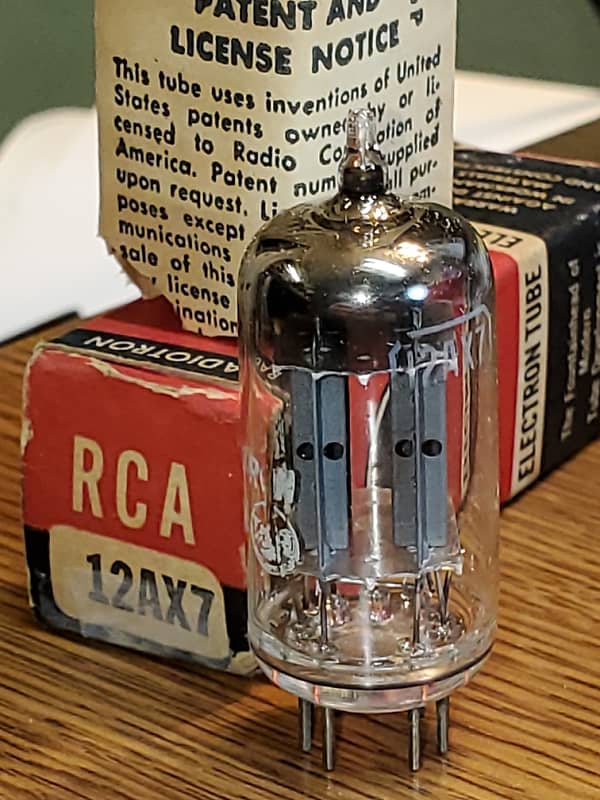 12AX7 RCA Tall Plate Full D Getter 1959 MaxiPreamp2 TV7 Reverb