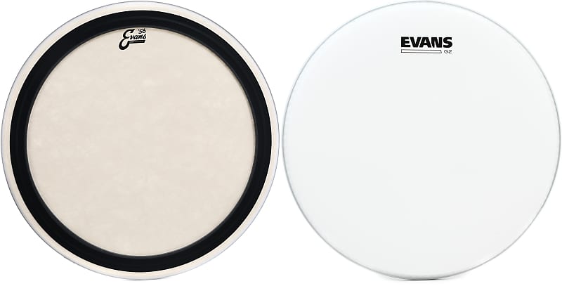 Evans EMAD Calftone Bass Drumhead 24 Inch Bundle With Evans Reverb