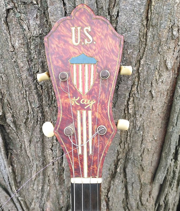 Kay Us Tenor Banjo Patriotic Wwii Era With Case Reverb