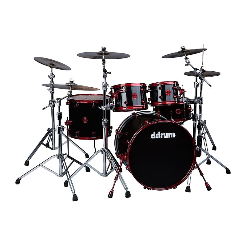 DDRUM Reflex 5 Piece Shell Pack DRUM Set NEW Black Red Reverb