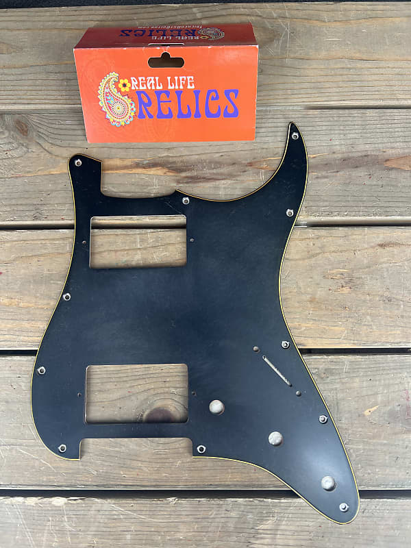 Real Life Relics Black Stratocaster Pickguard 3 Ply 11 Hole Reverb