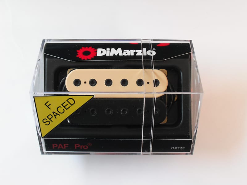 Dimarzio F Spaced Paf Pro Humbucker Black Creme W Black Poles Reverb