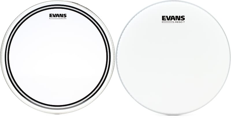 Evans EC2 Clear Drumhead 16 Inch Bundle With Evans Reso 7 Reverb