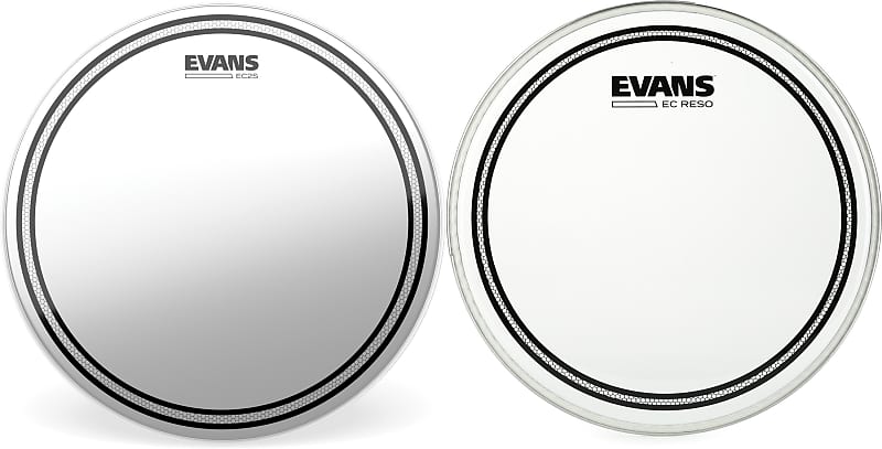 Evans Ec Frosted Drumhead Inch Bundle With Evans Ec Reverb