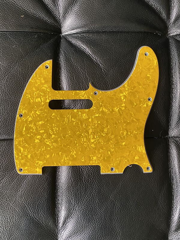 Telecaster Hole Pickguard Yellow Perloid Reverb