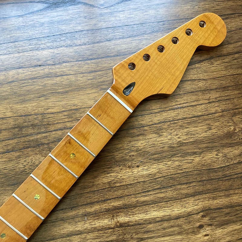 Roasted AA Flame Maple Strat Neck Fits Fender Stratocaster Reverb