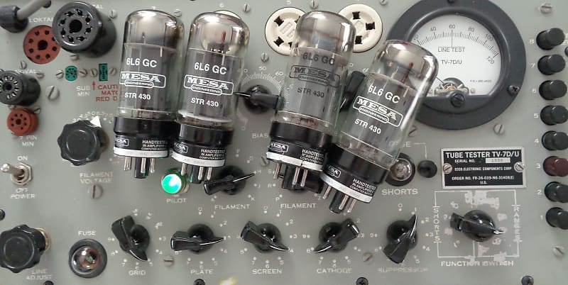 Matched Quad Of Mesa 6L6GC STR430 05 AC GRN Test Very Reverb