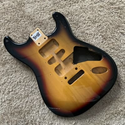 Strat Style Guitar Tobacco Burst Basswood Body With Maple Reverb