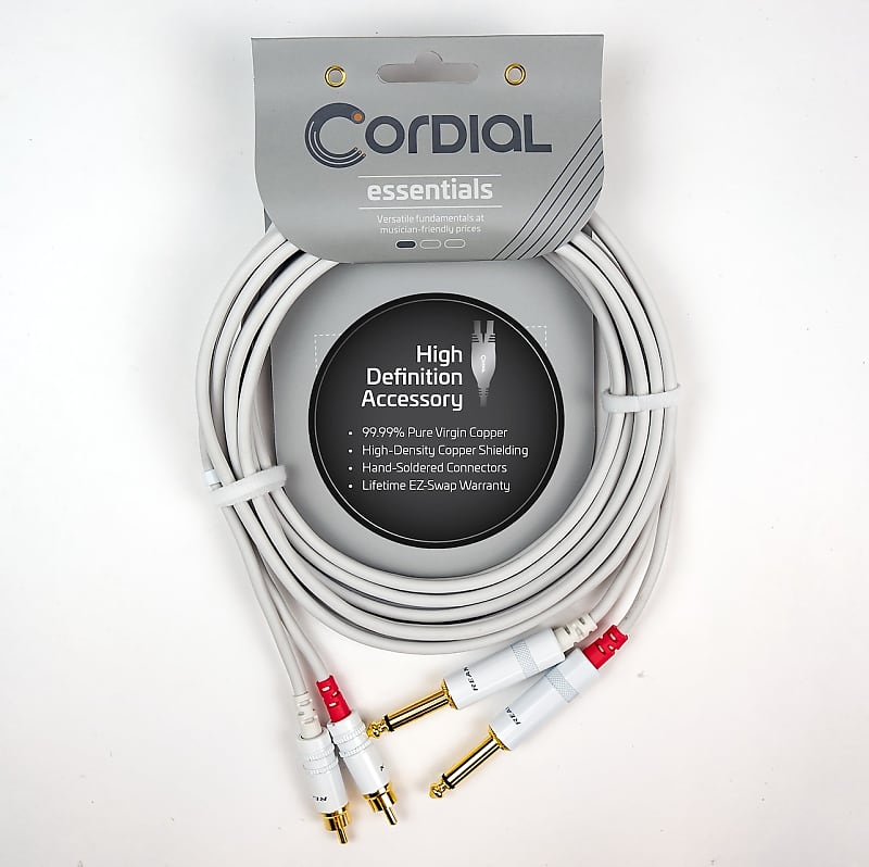 Cordial Unbalanced Dual Mono Cable White Ft Sku Cfu Reverb