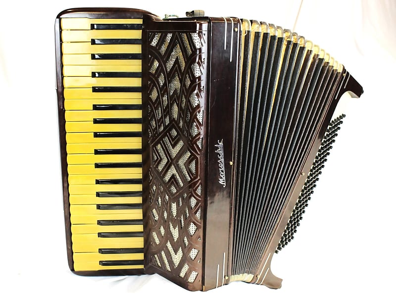 5715 Dark Chocolate Moreschi Piano Accordion LMM 41 120 Reverb