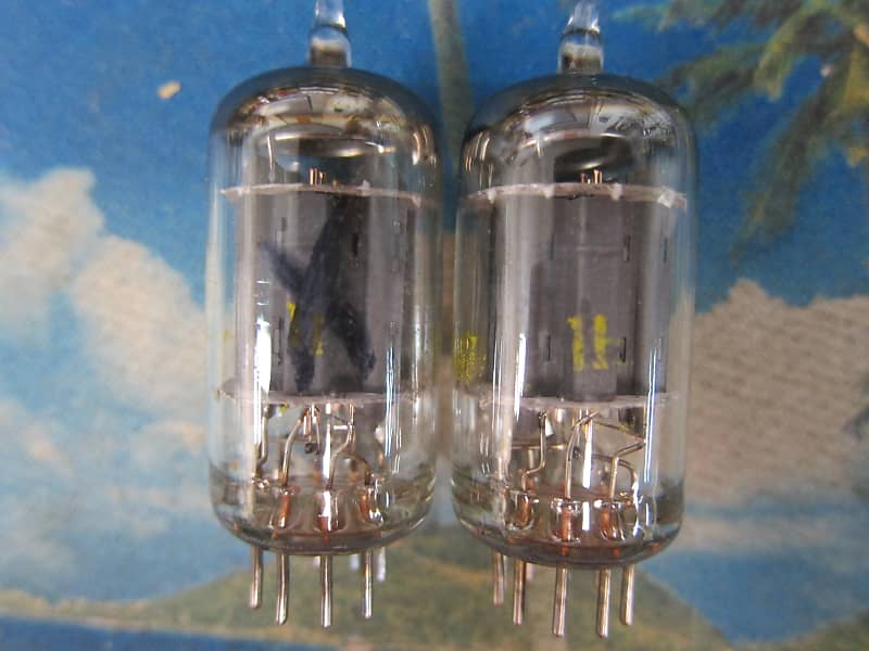 Pr Vintage Sylvania 12AX7 Preamp Driver Tubes 1960s Long Reverb