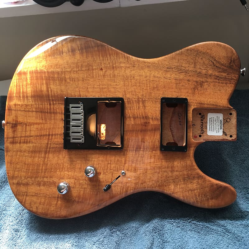 Warmoth Chambered Tele Body 1 Piece Mahogany W Flame Koa Reverb