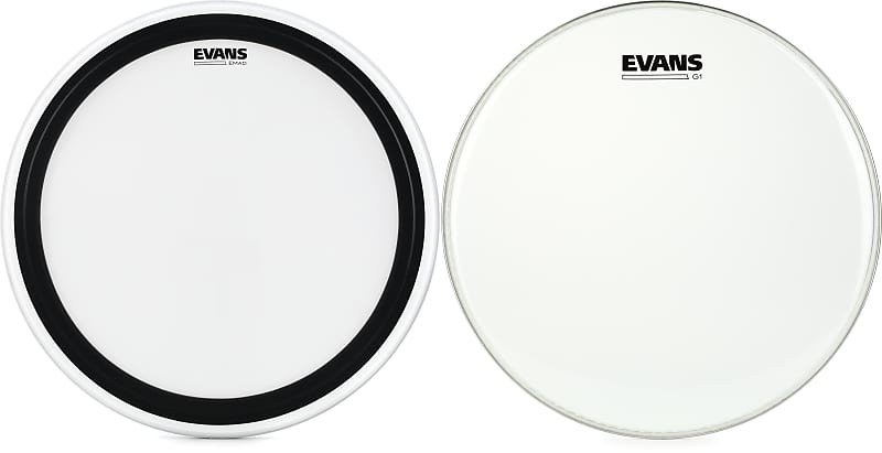 Evans EMAD Coated Bass Drum Batter Head 24 Inch Bundle With Reverb