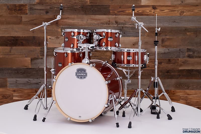 Mapex Mars Birch Piece Drum Kit Blood Orange Sparkle Reverb