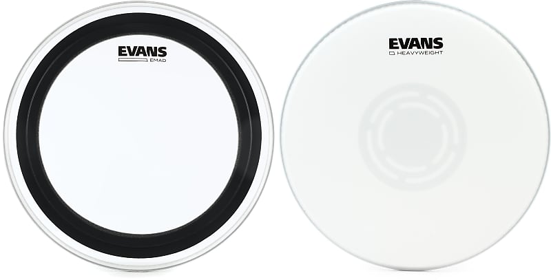 Evans EMAD Clear Bass Drum Batter Head 16 Inch Bundle With Reverb