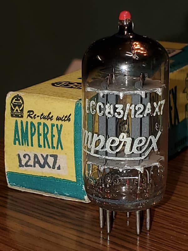 12AX7 ECC83 Amperex Red Tip Foil D Getter MaxiPreamp2 TV 7 Reverb