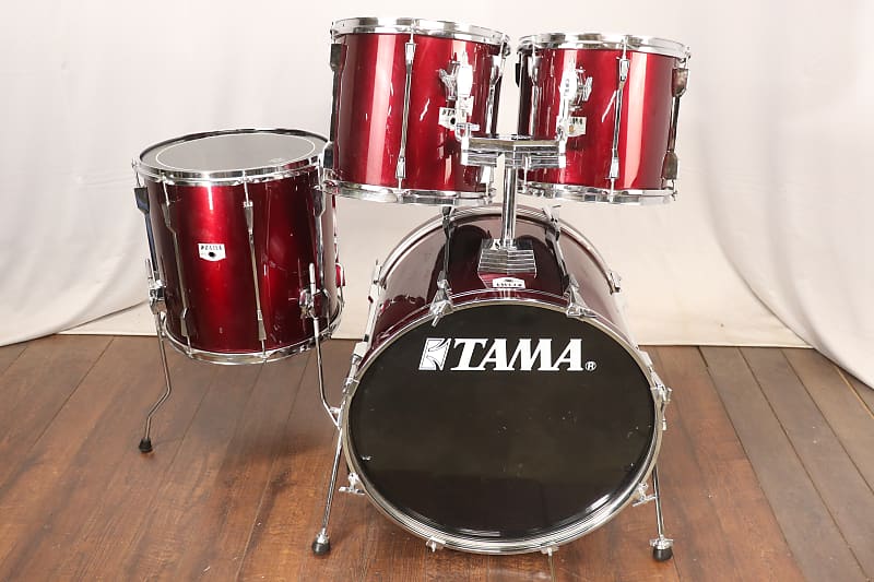 Tama Rockstar Dx Pc Drum Kit Set Maroon Mij Reverb