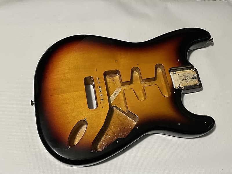 3 Tone Sunburst Stratocaster Guitar Body 6 Post Tremolo Ready Reverb