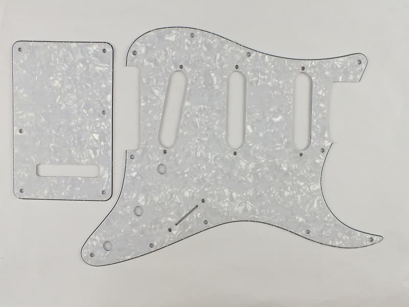 White Pearl Scratch Plate Pickguard Set Sss To Fit Usa Mex Reverb Uk