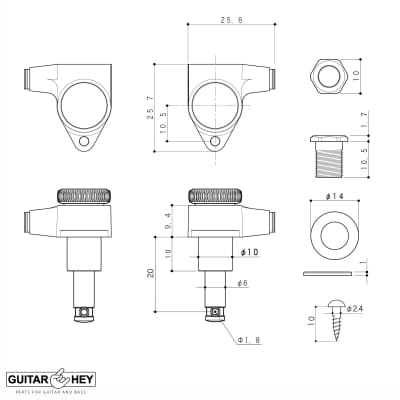 NEW Gotoh SG301 20 MGT Magnum Locking Trad Tuners W Dome Reverb