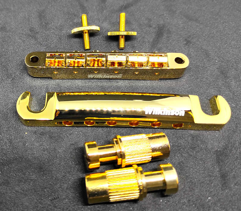 Gold Tuno Matic Wilkinson Tailpiece Bridge Kit Metric Size Reverb