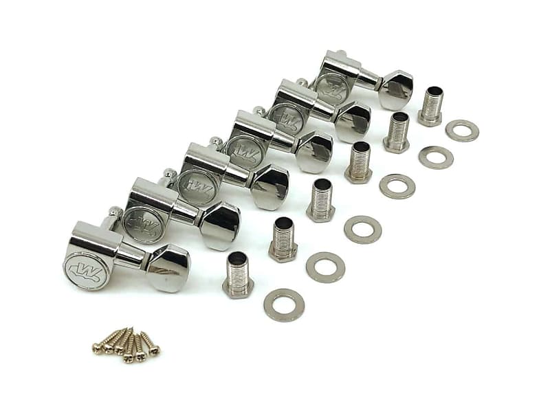 Wilkinson WJN07 Chrome Guitar Machine Heads Set Of 6 Inline Reverb