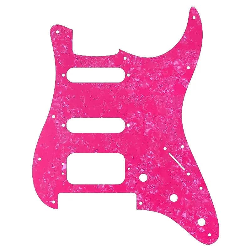 Floyd Rose Strat Hss Pickguard Hole Ply Pink Pearl Reverb