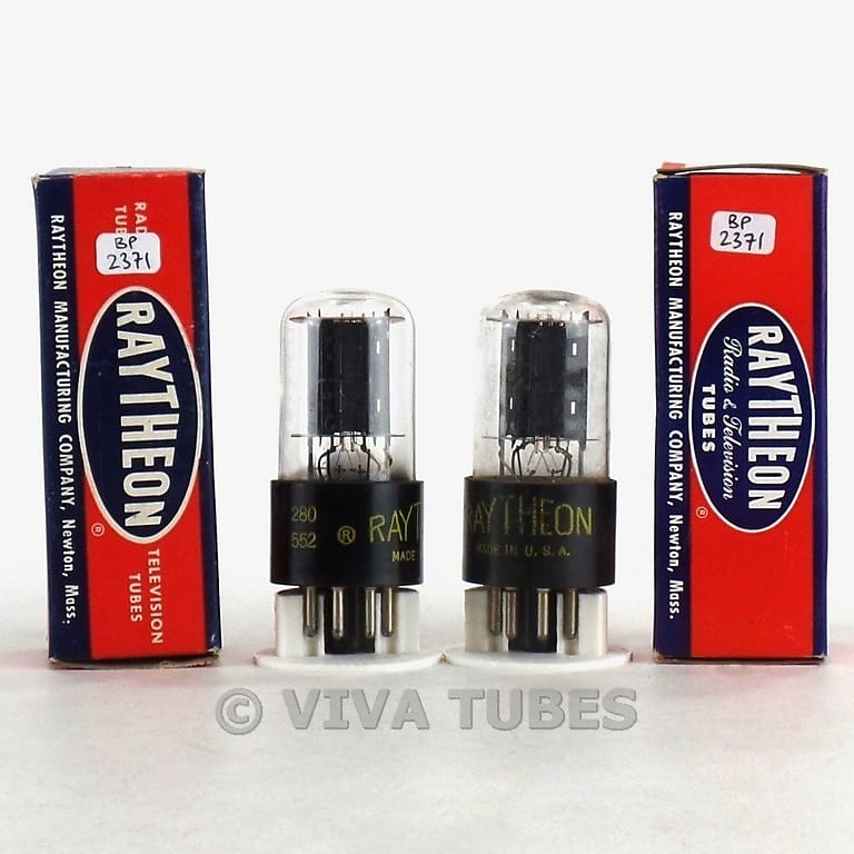 True NOS NIB Matched Pair Raytheon USA 6SN7GT Flat Black Reverb