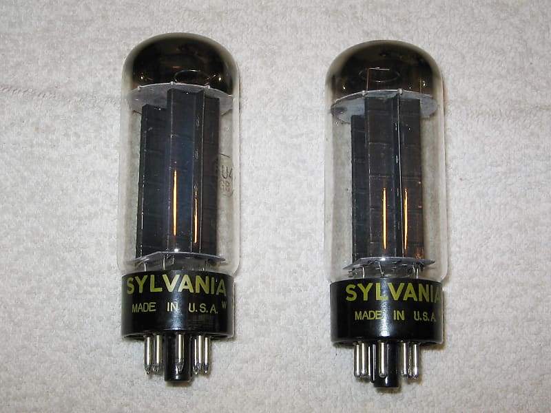 Matched Pair Sylvania U Gb Rectifier Tubes Black Plate Reverb