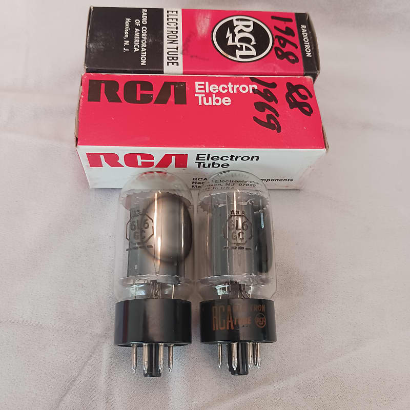 RCA 6L6 GC Blackplate Tube Pair 68 69 Reverb