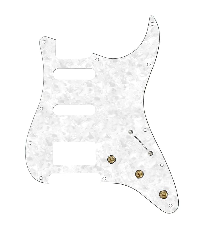 D Custom Hss Pre Wired Pickguard For Strat With A White Reverb