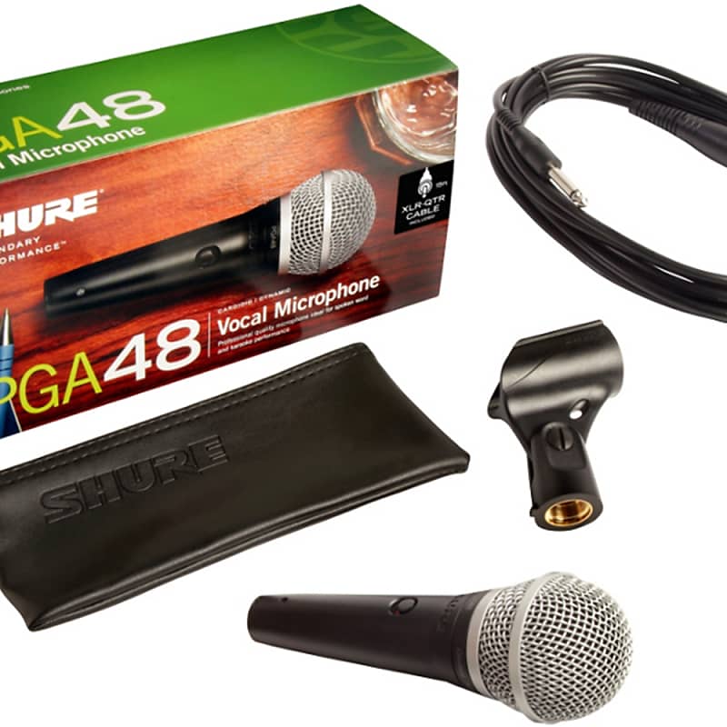 Shure PGA48 Cardioid Dynamic Vocal Microphone With XLR QTR Reverb