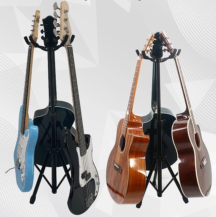 Modern Triple Guitar Stand Black By Budreau Guitars Reverb