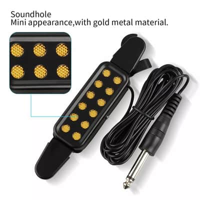 Clip-on Acoustic Electric Guitar Pickup Audio Transducer Amplifier 12 Hole 1/4" image 6