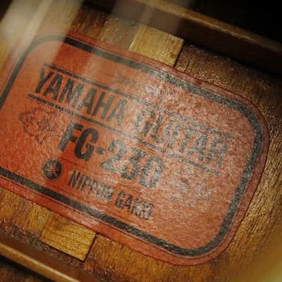 Vintage 1968 made YAMAHA FG-230 Red Label model 12strings Acoustic w/Original Hard case Made in Japan image 8