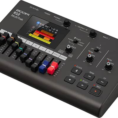Zoom R12 Multi Track Portable Recorder, with Touchscreen, Onboard Editing, 8 Tracks, 2 Combo Inputs, Effects, Synth, Drum Loops, Battery Powered, and USB Audio Interface image 3