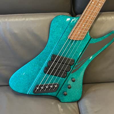 Dingwall D-Roc 5 string bass Standard gloss Aquamarine Metalflake image 3