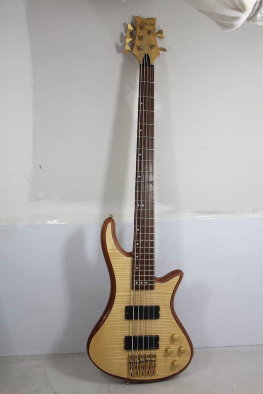 Schecter Stiletto Custom-5 Active 5-String Bass - Natural Satin image 1