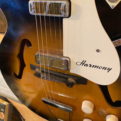 Vintage Harmony Rocket H54 Hollow Body Guitar Tobacco Sunburst image 2
