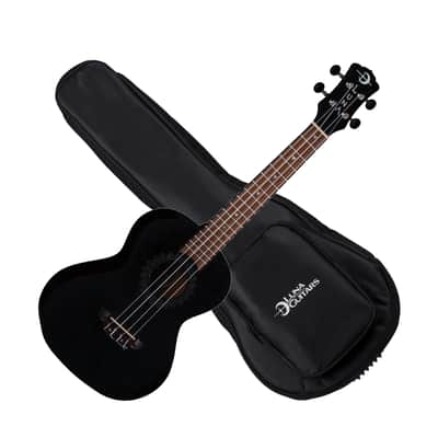 Luna Vintage Mahogany Tenor ukulele NEW Black Satin w/ Gig Bag image 1