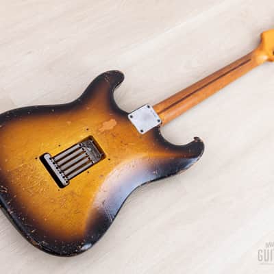 1957 Fender Stratocaster Vintage Guitar Sunburst w/ V Neck, Tweed Case image 15