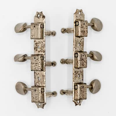 1950s Kluson Deluxe Single Line Strip 3x3 Vintage Tuning Machines Metal Button image 1