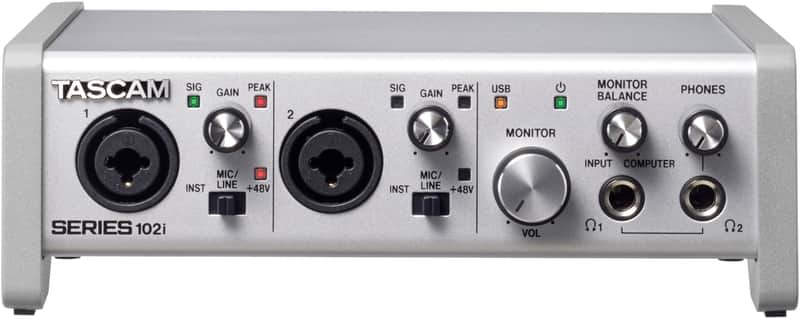 TASCAM Series 102i USB Audio Interface 2022 Silver image 1