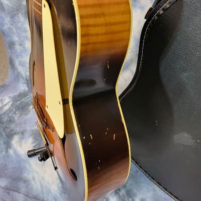 Vintage RARE 1956 Kay Model K32 Sunburst Super Grand Archtop Neck Reset Pro Setup New Strings Softshell Case image 6
