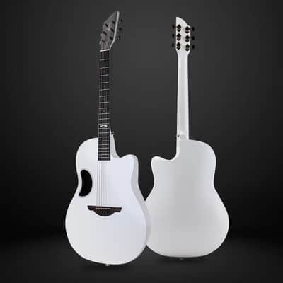 WINZZ White Solid Spruce Top With Carbon Fiber Back Electro Acoustic Guitar - AFO300CE image 6